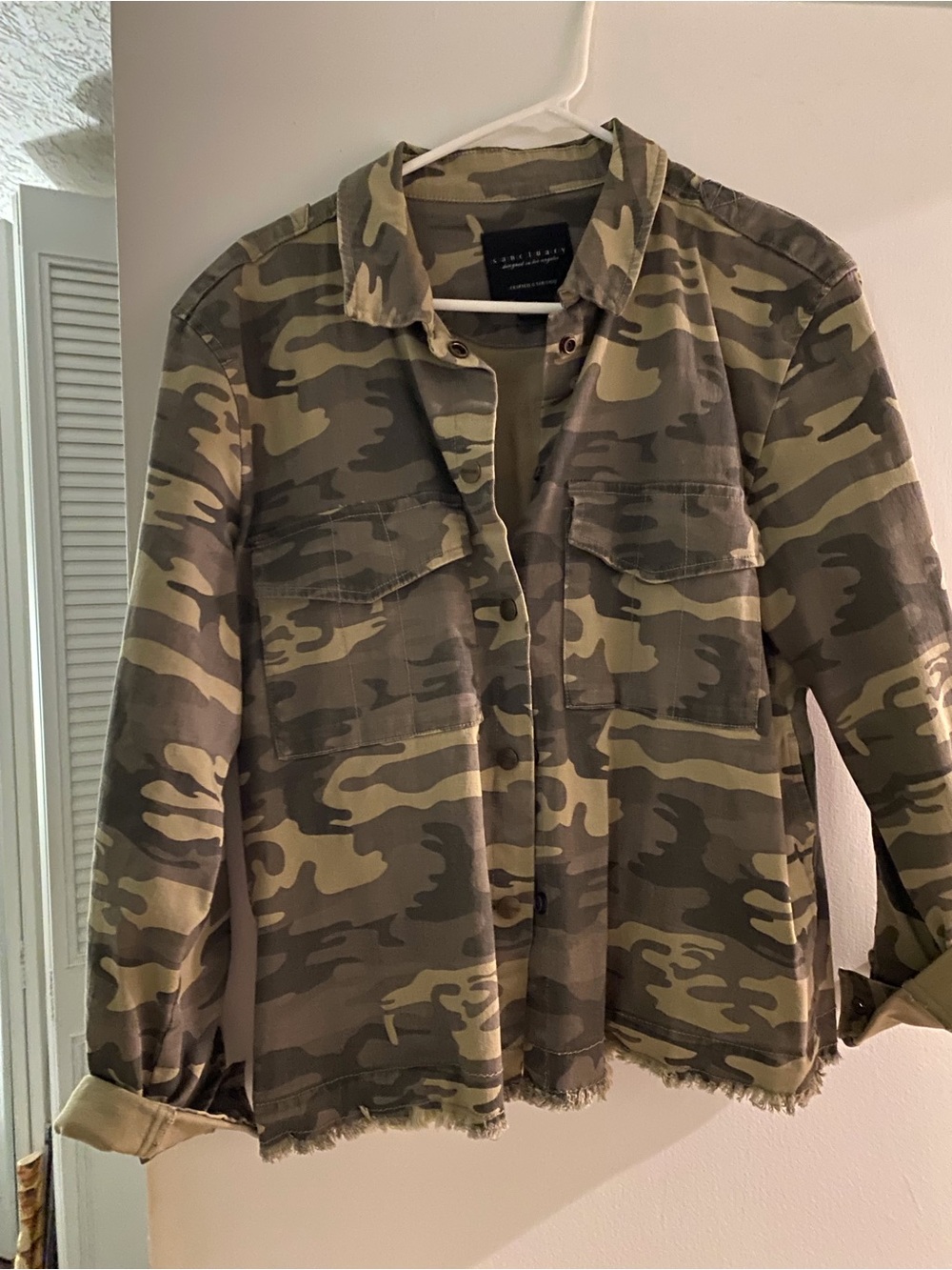 Blank NYC Olive Camo Utility Jacket